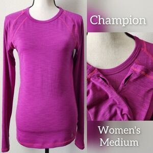 Champion Womens Medium‎ Purple Pink Long Sleeve Athletic Compression Shirt